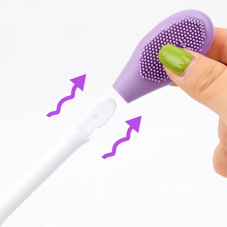 2pcs Dual Head Silicone Face Mask Brush Face Cleansing Massage Brush Mud Mask Applicator(Purple) - free shipping - PMC Jewellery - Order now!