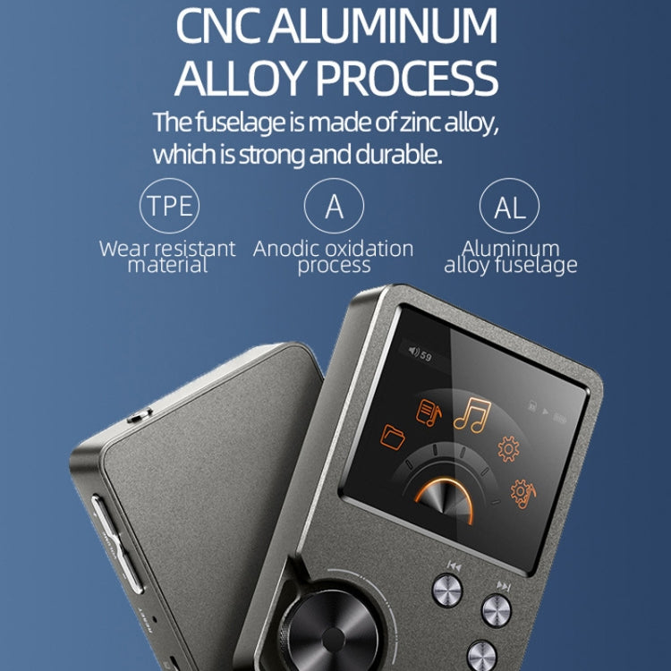 With 64GB TF Card HIFI Lossless DSD256 Music Player Sports MP3(Silver Gray)