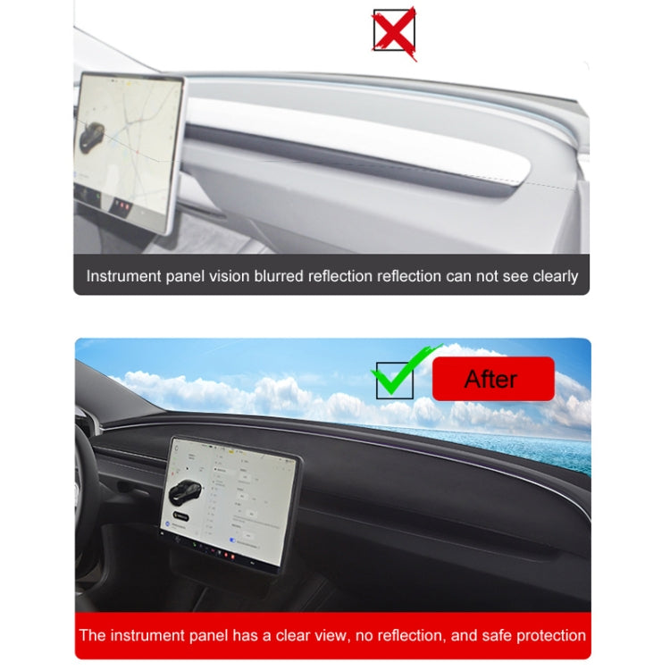 For 2024 Tesla Model 3 Dashboard Car Suede Light-Proof Pad