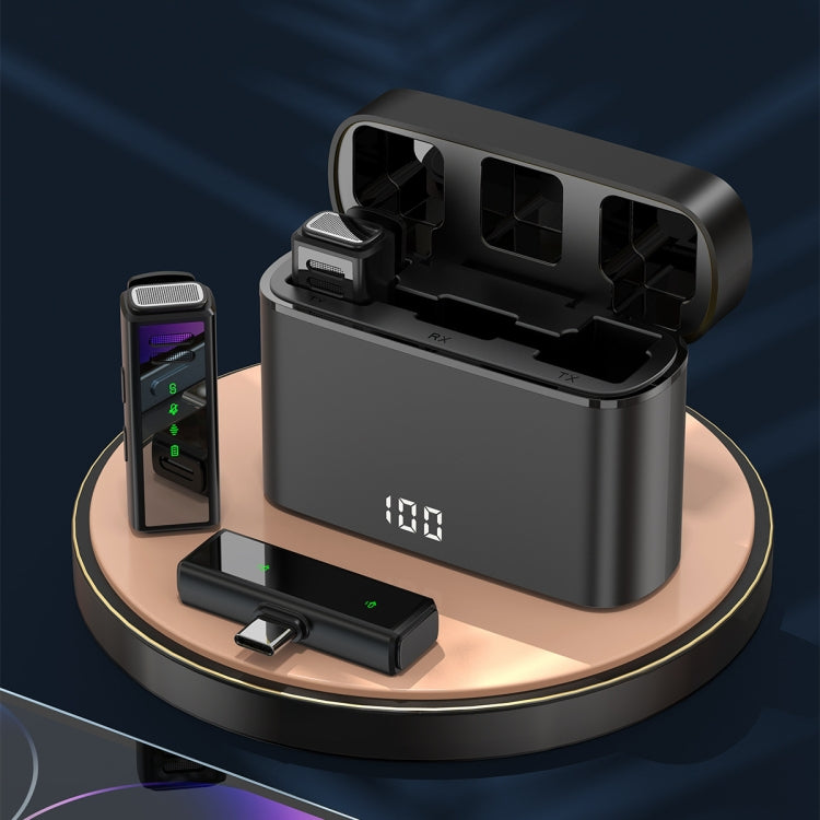 J88 Mini Intelligent Noise Reduction Wireless Collar Microphone, Spec: Type-C + 8 Pin Adapter(Black)