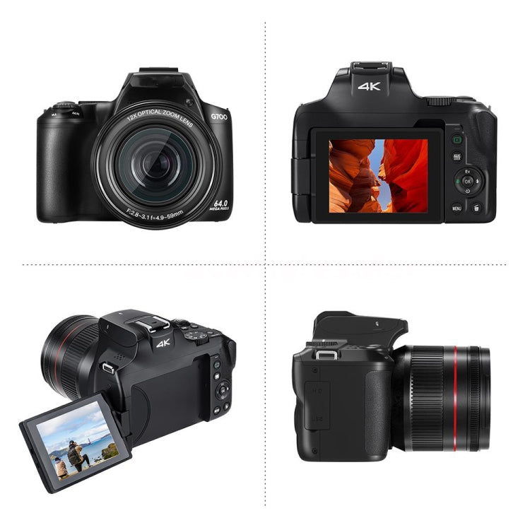 G700 4K / 64MP WiFi Digital Video Camera Camcorder 3.0 Inch IPS Screen 12X Optical Zoom - Video Cameras by PMC TechLife | Online Shopping South Africa | PMC TechLife | Buy Now Pay Later Mobicred