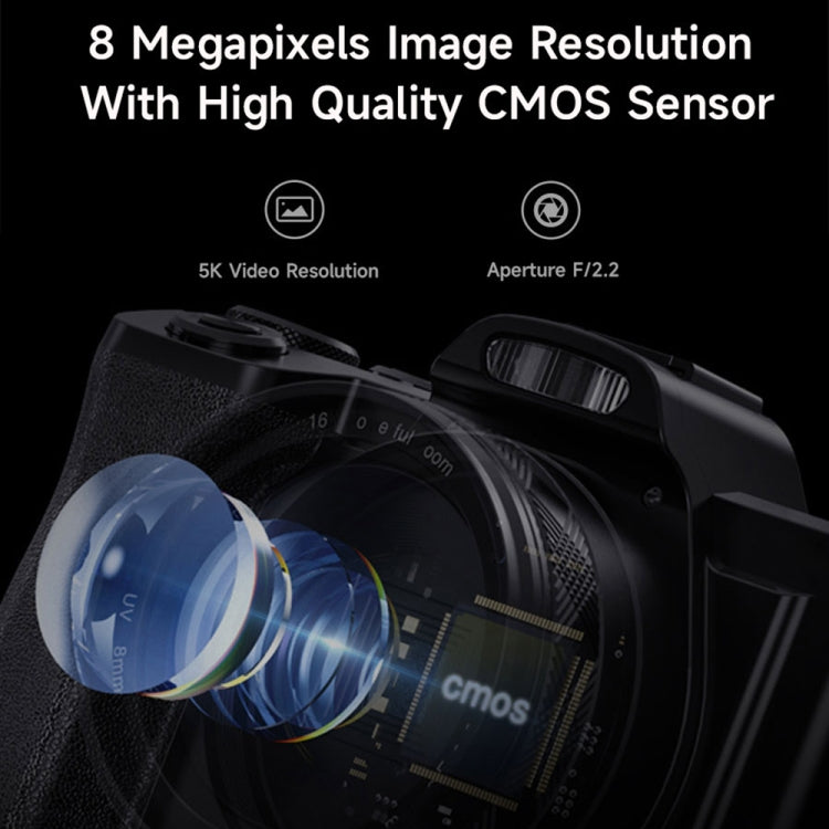DC-201S 5K/30FPS 3.5-Inch 16X Six-Axis Anti-Shake HD Digital Camera With UV Lens(EU Plug)