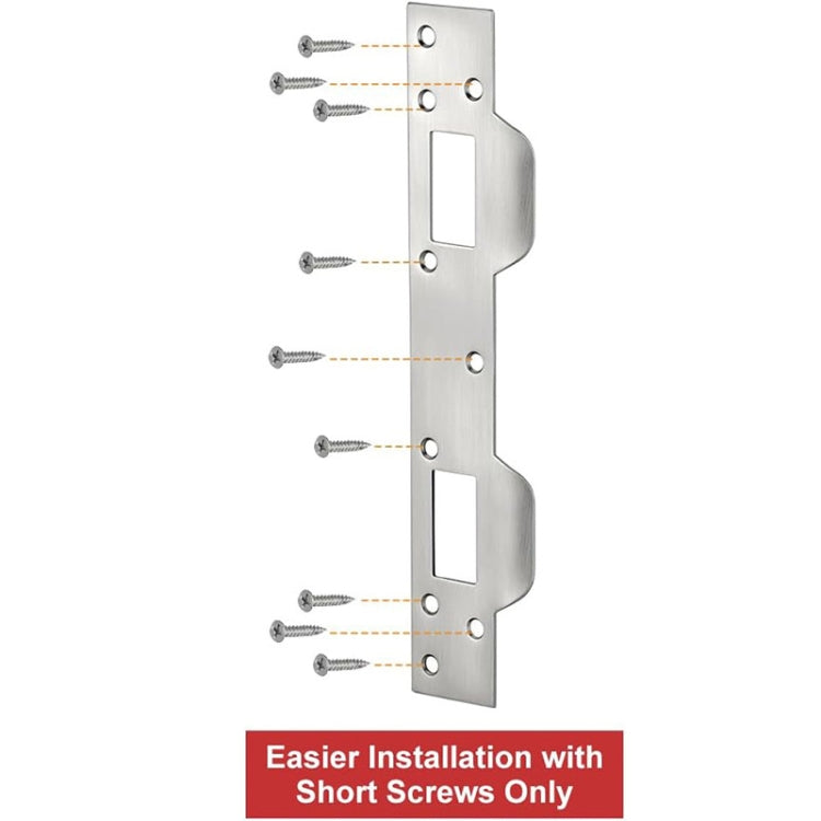 Heavy Duty Metal Latch Plate for Exterior Interior Door Double Hole Reinforcement Striker Plates(White) - Door Locks & Cabinet Locks by PMC Jewellery | Online Shopping South Africa | PMC Jewellery | Buy Now Pay Later Mobicred