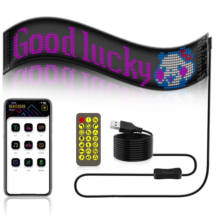 12x59.5cm(16 x 96 LEDs) Car Flexible Display Advertising Screen APP Bluetooth Smart Screen