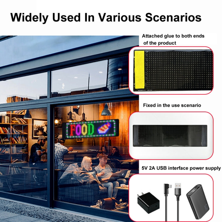 7x17.3cm(16 x 32 LEDs) Car Flexible Display Advertising Screen APP Bluetooth Smart Screen