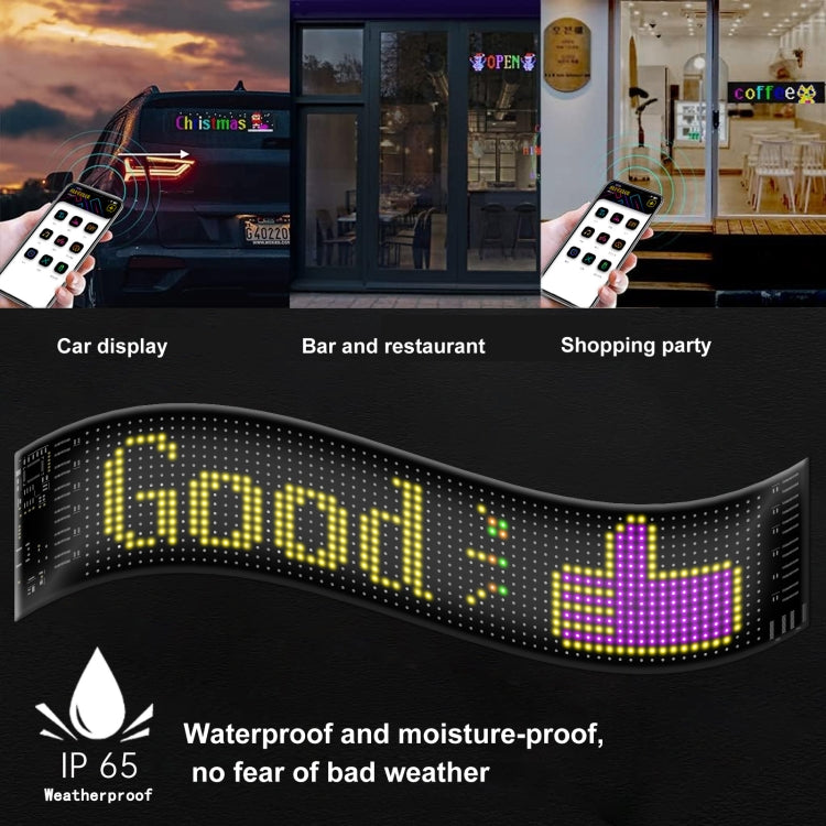 12x59.5cm(16 x 96 LEDs) Car Flexible Display Advertising Screen APP Bluetooth Smart Screen