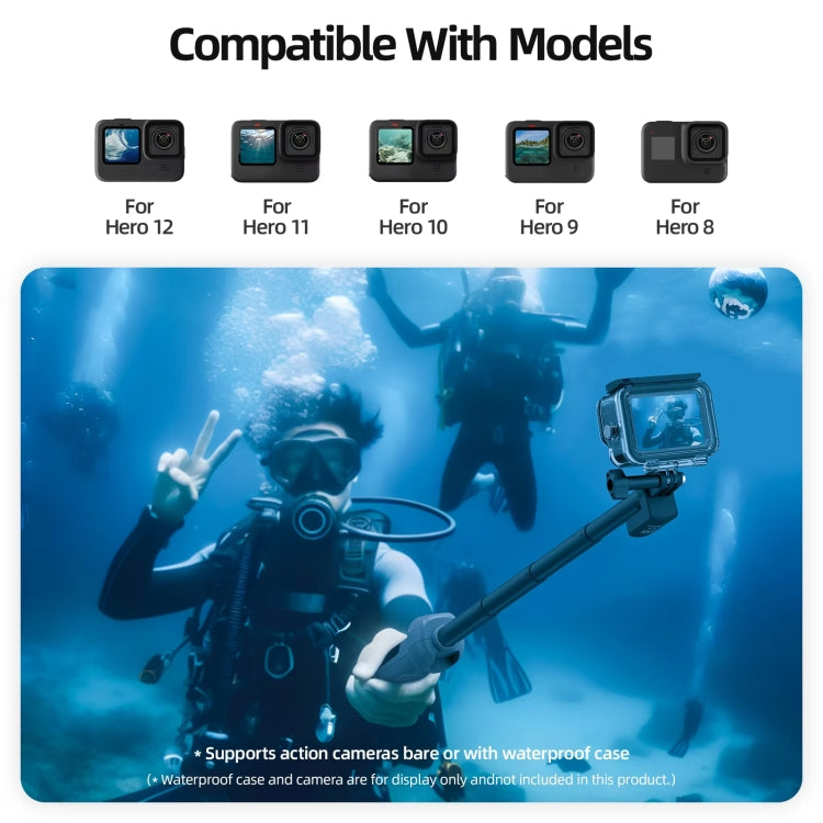 TELESIN 0.85m Underwater Selfie Stick Wireless Remote Control For GoPro HERO12 Black / HERO11 Black / HERO10 Black / HERO9 Black / HERO8 Black