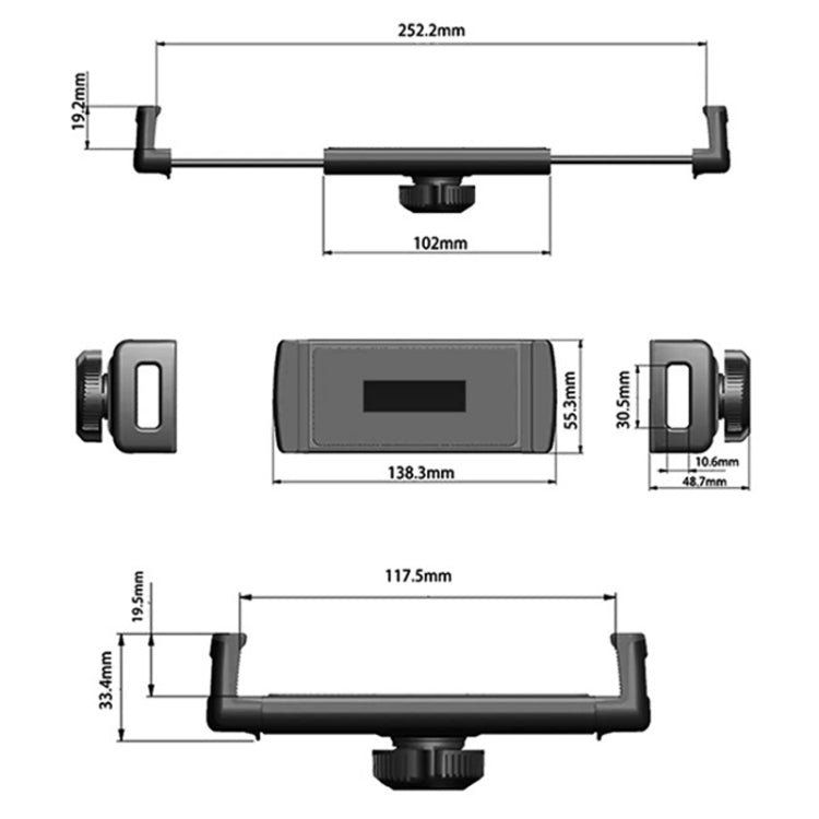 For iPad Car Tablet Holder Suction Cup Mount Car Dashboard Cellphone Stand(Black)