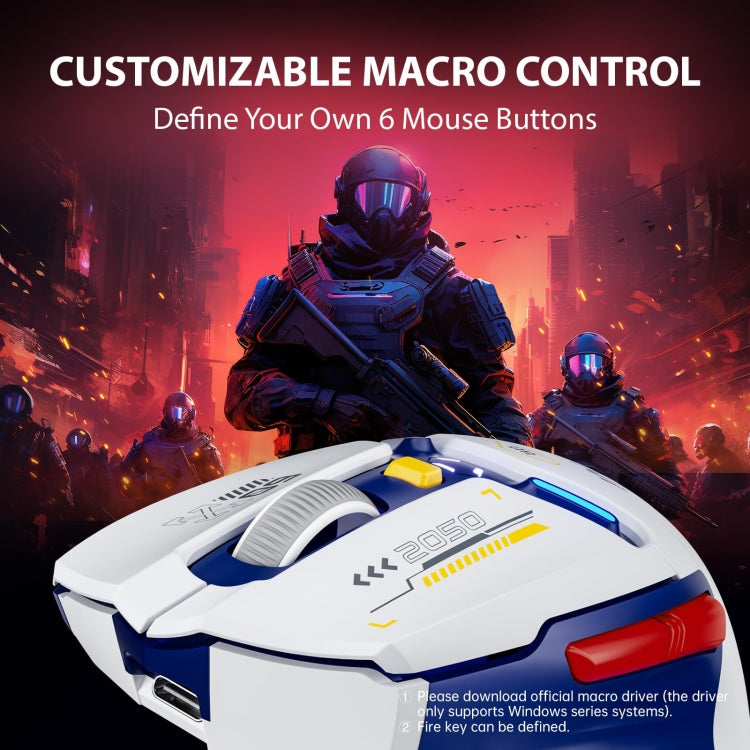 Inphic IN9 Tri-mode Wireless Bluetooth Gaming Office Computer Mouse(White Silent Edition)