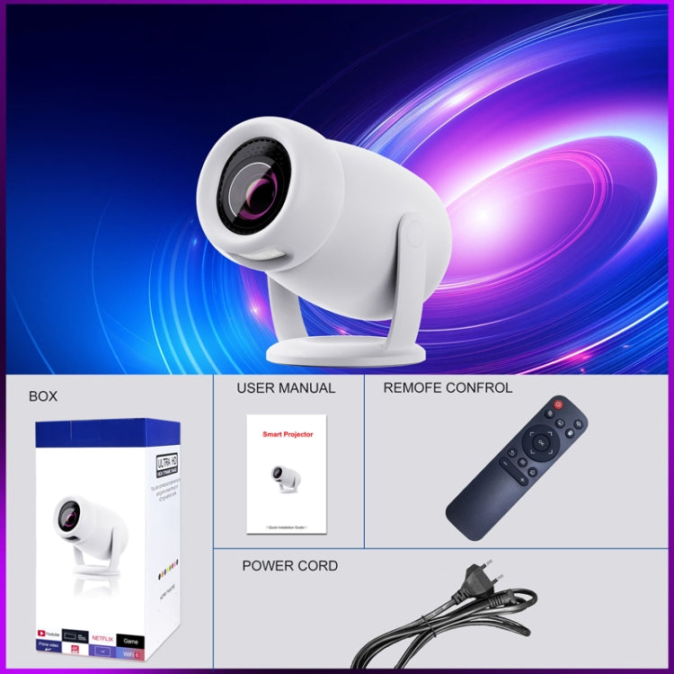 HY400 Android 12.0 System Intelligent Projector Portable Family Projector EU Plug