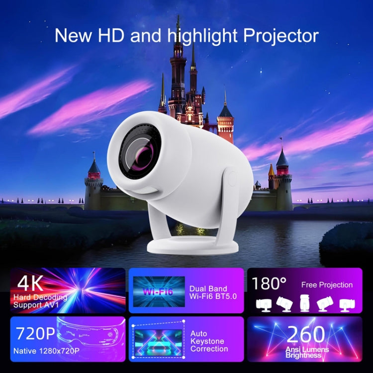 HY400 Android 12.0 System Intelligent Projector Portable Family Projector EU Plug