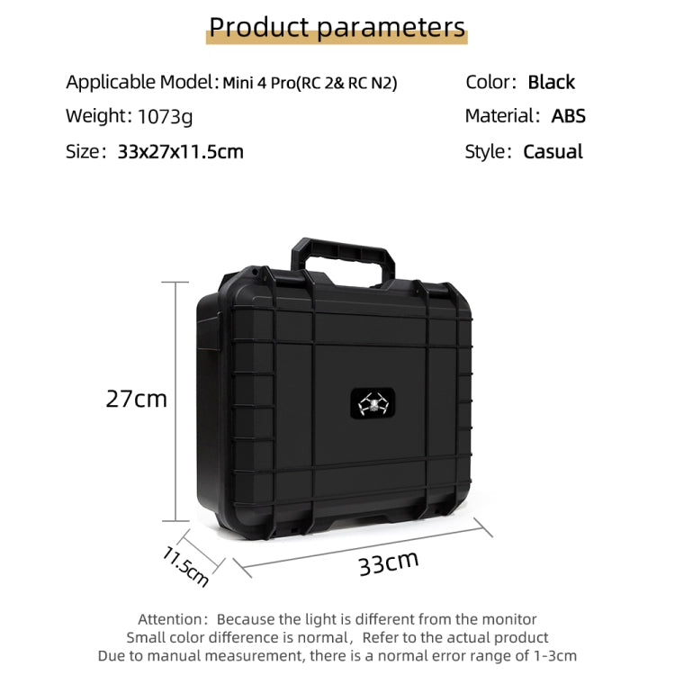 For DJI Mini 4 Pro Drone Suitcase Explosion-proof Box Compatible with RC 2 & RC-N2(Black) - free shipping - PMC TechLife - Order now!