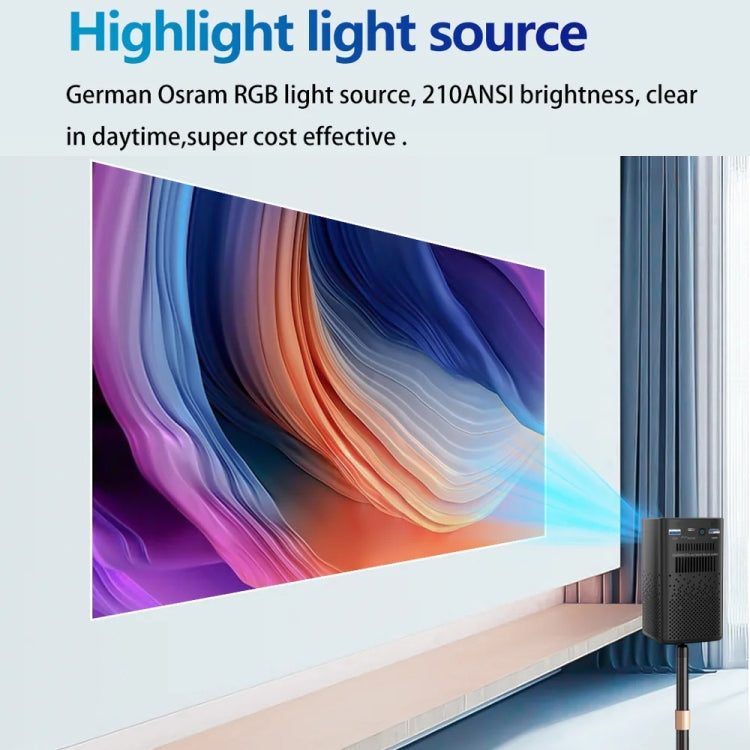 TOUMEI C900 Outdoor Portable Built-In Battery 4K HD Home Music Projector US Plug(Black) - Mini Projector by TOUMEI | Online Shopping South Africa | PMC Jewellery | Buy Now Pay Later Mobicred