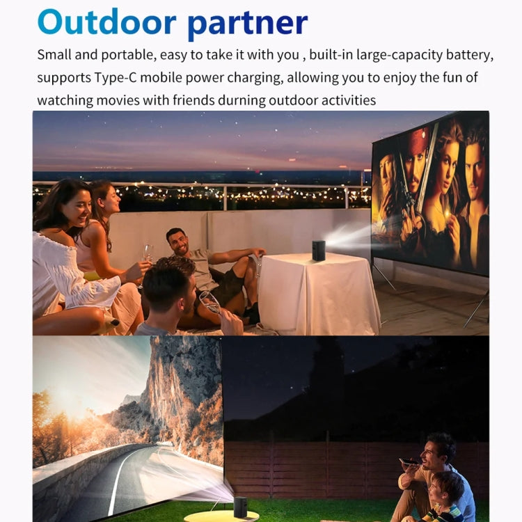 TOUMEI C900 Outdoor Portable Built-In Battery 4K HD Home Music Projector US Plug(Black) - Mini Projector by TOUMEI | Online Shopping South Africa | PMC Jewellery | Buy Now Pay Later Mobicred