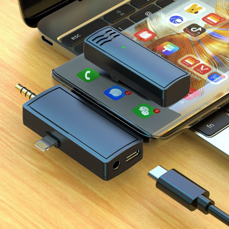 3 In 1 Wireless Lavalier Microphone For iPhone Type-C / USB-C 3.5mm Jack Smartphone SLR Camera PC 1 Drag 1