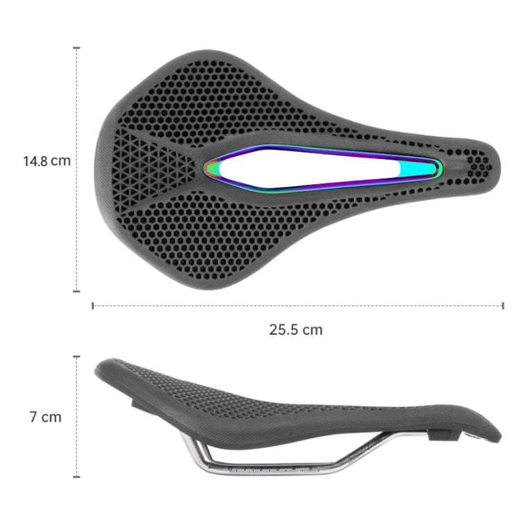 PROMEND SD-577 Bicycle Honeycomb Bionic Structure Saddle Hollow Steel Bow Breathable Comfort Saddle, Size: M(Black Surface Colorful Shell Bottom) - free shipping - PMc TechLife - Order now!