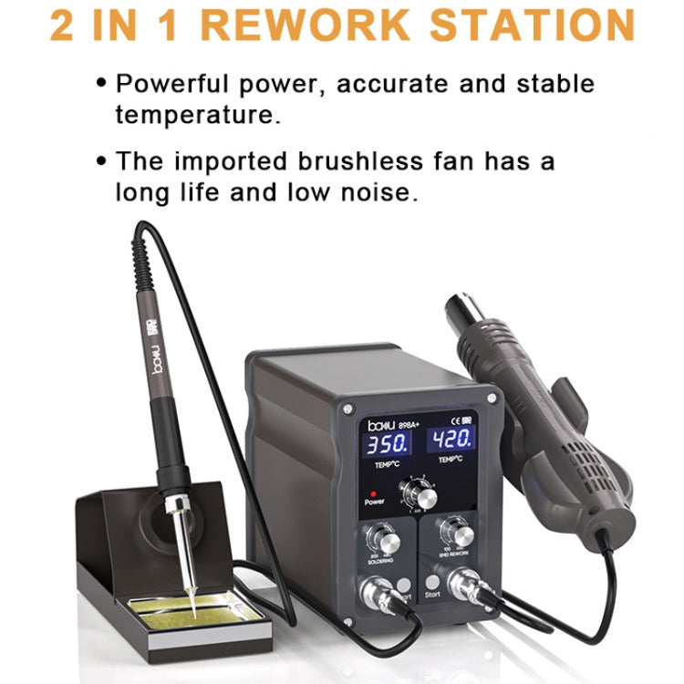BAKU BA-898A+ 2-In-1 Soldering Station Hot Air Station Adjustable Temperature EU Plug 220V - free shipping - PMC Jewellery - Order now!