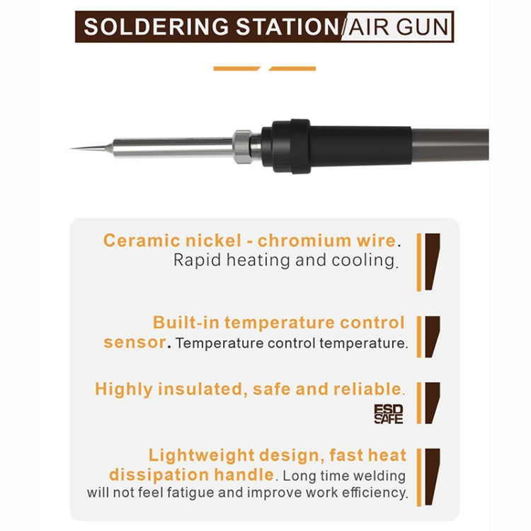 BAKU BA-898A+ 2-In-1 Soldering Station Hot Air Station Adjustable Temperature EU Plug 220V - free shipping - PMC Jewellery - Order now!