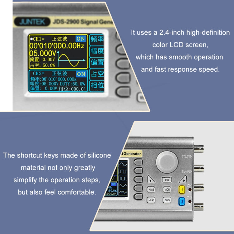 JUNTEK Programmable Dual-Channel DDS Function Arbitrary Waveform Signal Generator, Frequency: 40MHz(US Plug)
