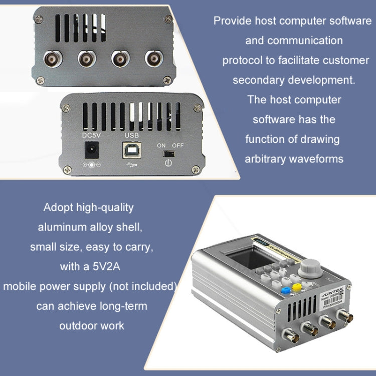 JUNTEK Programmable Dual-Channel DDS Function Arbitrary Waveform Signal Generator, Frequency: 40MHz(US Plug)
