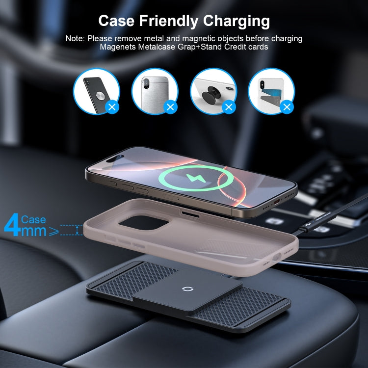 Avoid Camera Universal Car Wireless Charger Anti-slip Mat(TYPEC Interface 0.3m)