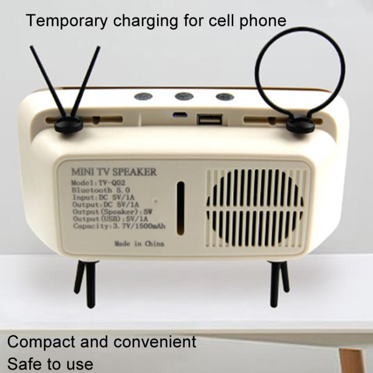 Retro Small TV Desktop Cell Phone Holder With Bluetooth Speaker Player(Brown) - free shipping - PMC Jewellery - Order now!