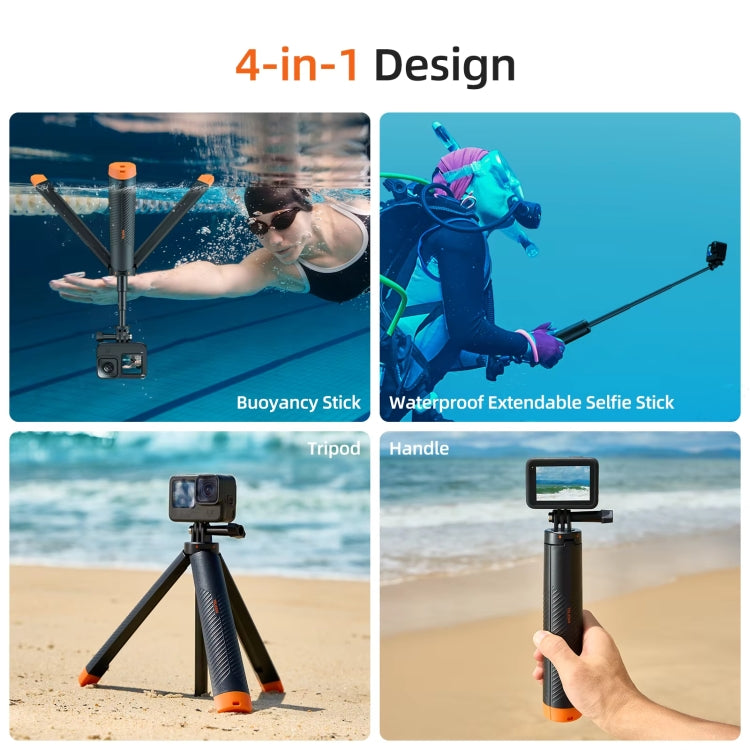 TELESIN 61cm Underwater Buoyancy Bar Retractable Selfie Stick Tripod For GoPro Insta360 DJI OSMO Action Camera - free shipping - PMC Jewellery - Order now!