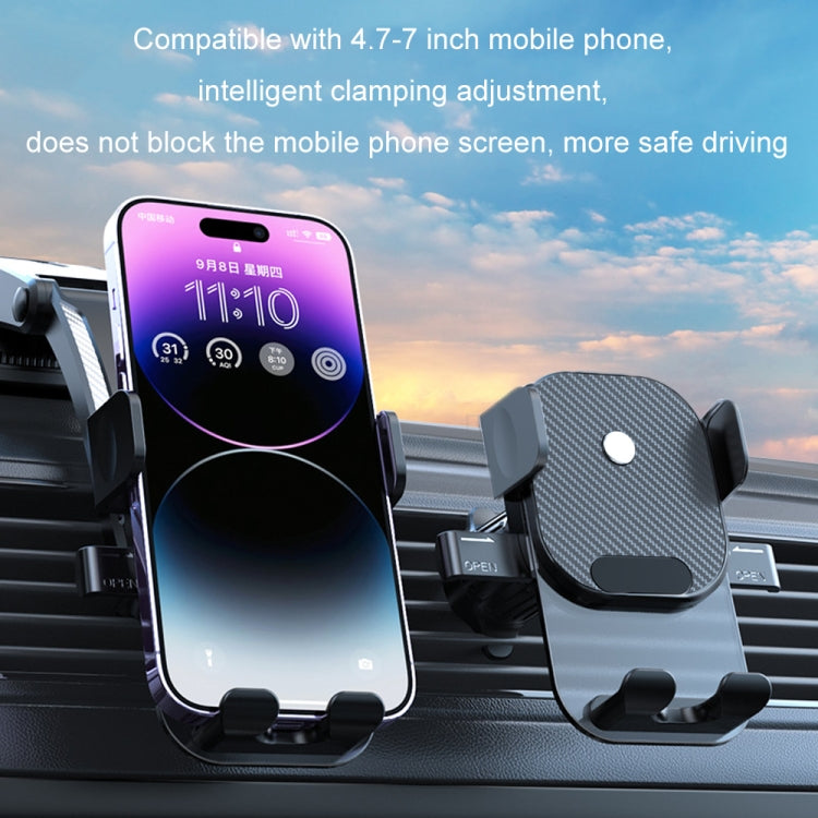 Car Suction Cup Dashboard Automatic Lock Mobile Phone Holder, Style: Orange Air Outlet