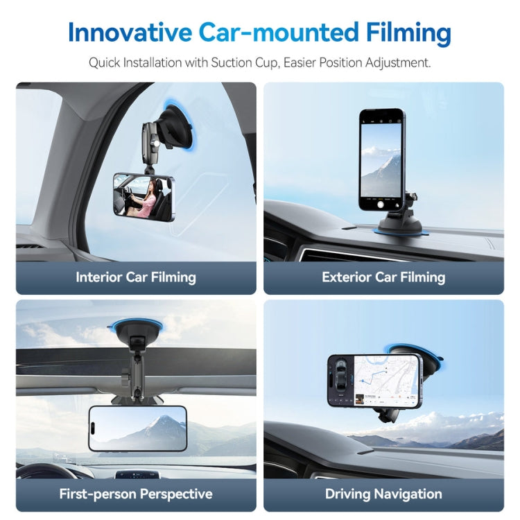 TELESIN Magnetic Suction Car Phone Mount 360 Degree Rotation Phone Holder