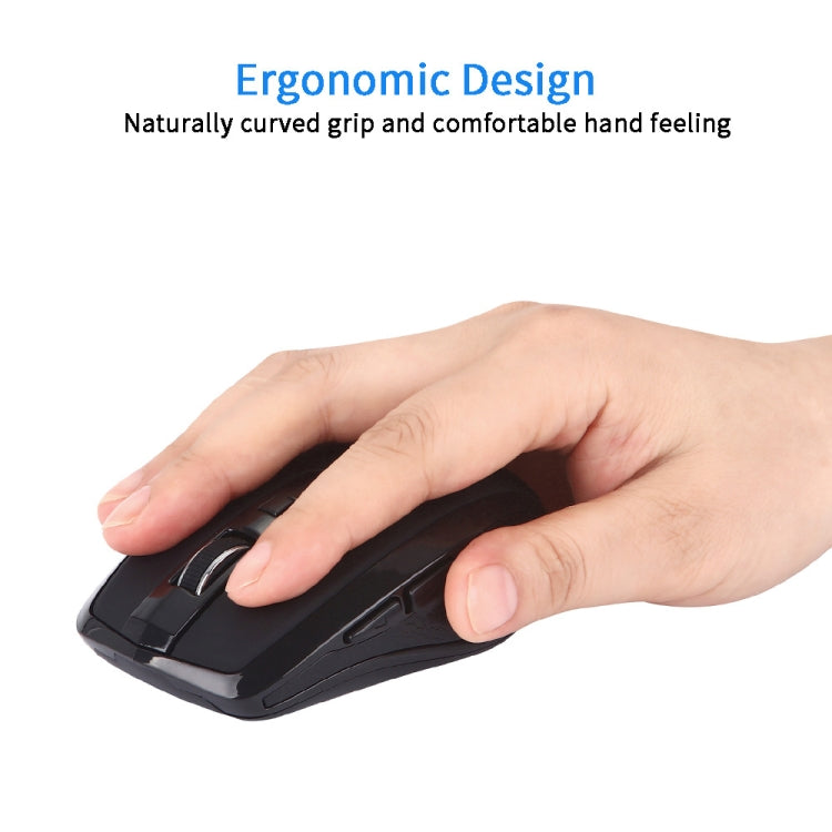 6-Keys Type-C/USB-C Laptop Office Game Silent Wireless Mouse(Black)