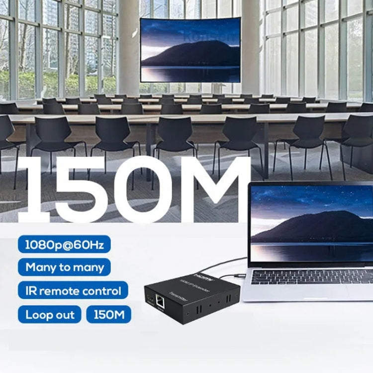 150m HDMI Network Cable Extender IP One To Many Computer Monitors, Transmitter+Receiver, US Plug