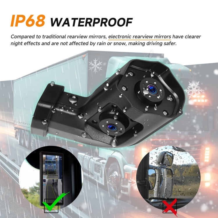 10.36 inch Wired HD 1 Drag 1 Blind Zone Monitor Universal AHD Reversing Kit Right(Standard)