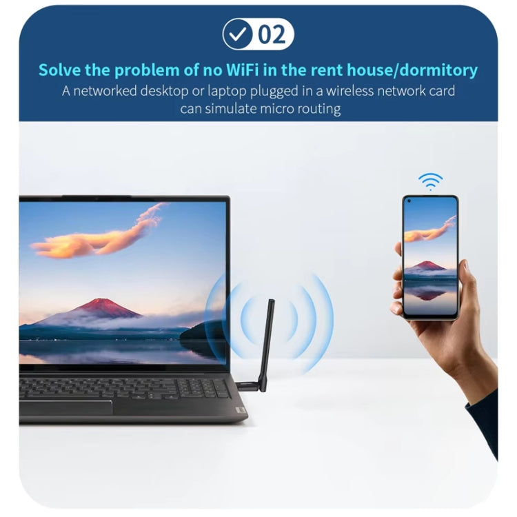 COMFAST CF-940F 300Mbps WiFi6 USB Adapter 2.4GHz WiFi Antena Wireless Network Card
