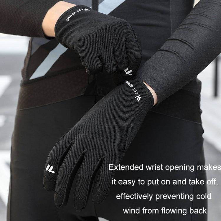 WEST BIKING Cycling Anti-slip Breathable Touch Screen Gloves, Size: M(Black)