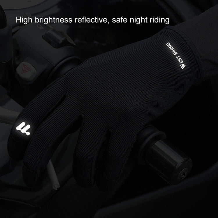 WEST BIKING Cycling Anti-slip Breathable Touch Screen Gloves, Size: L(Black)