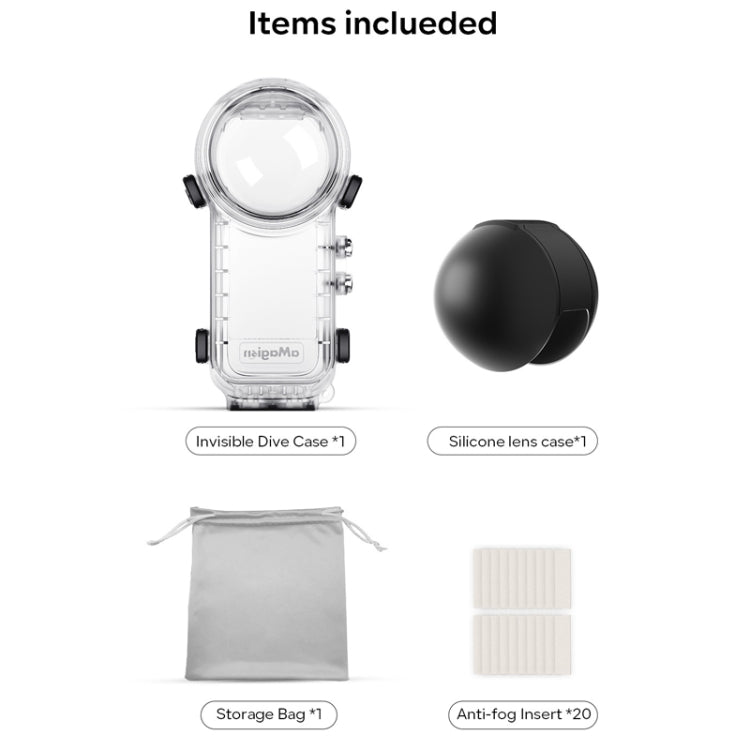 For Insta360 X4 aMagisn 50m Depth Waterproof Protective Case Quick Release Invisible Diving Cover - free shipping - PMC Jewellery - Order now!