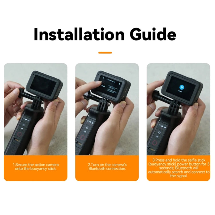 TELESIN Bluetooth Buoyancy Bar 15m Water-resistant Depth For GoPro HERO13 / 12 / 11 / 10 / 9 / 8 Black
