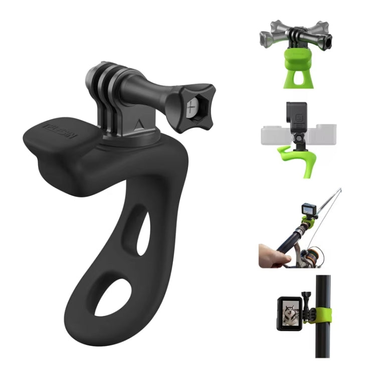 TELESIN Action Camera Mount Silicone Adjustable Mini Flexible Bracket For GoPro HERO / Insta360 / DJI Action Camera(Green)