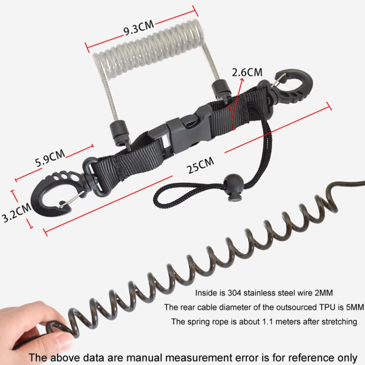Diving Camera TPU Spring Steel Wire Retractable Anti-lost Rope, Color: Transparent Black - free shipping - PMC Jewellery - Order now!