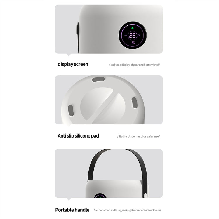 HX830 Smart Digital Display UV Ultraviolet Sterilization Desktop Negative Ion Air Purifier(White)