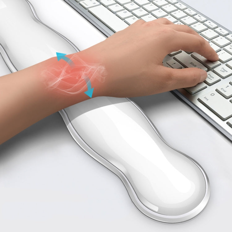 Cool Silicone Keyboard Wrist Rest Mouse Pad Relieve Wrist Fatigue, Spec: Large Transparent Gray
