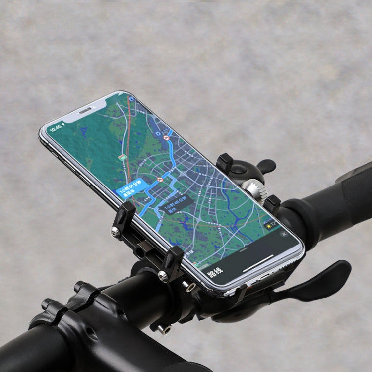 Aluminum Alloy Motorcycle Bicycle Navigation Mobile Phone Holder(Black) - Holder by PMC TechLife | Online Shopping South Africa | PMC TechLife | Buy Now Pay Later Mobicred