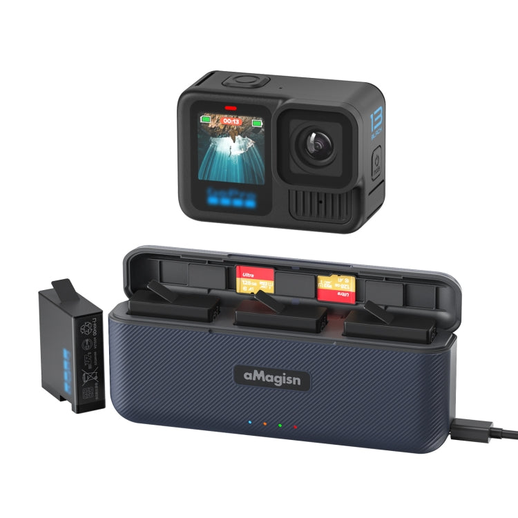 For GoPro HERO13 Black aMagisn Battery Charging Box Triple Slot Charging Case - free shipping - PMC Jewellery - Order now!