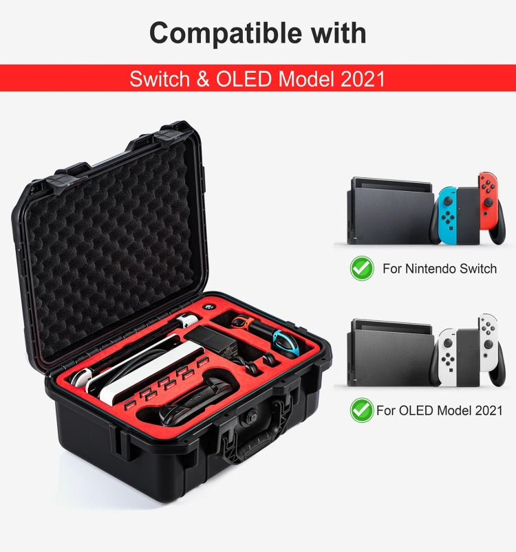 DEVASO For Switch / OLED IP67 Waterproof Storage Case Hardshell Bag, Color: Orange Blue+Shoulder Strap - free shipping - PMC Jewellery - Order now!
