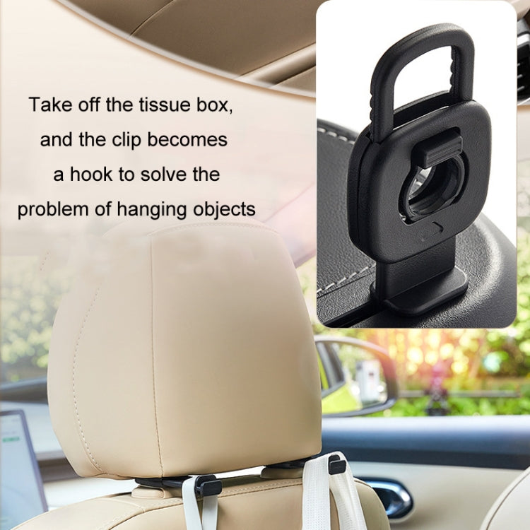 Car Sun Visor Hanging Sunroof Seat Back Tissue Box, Color: Suede Dark Gray