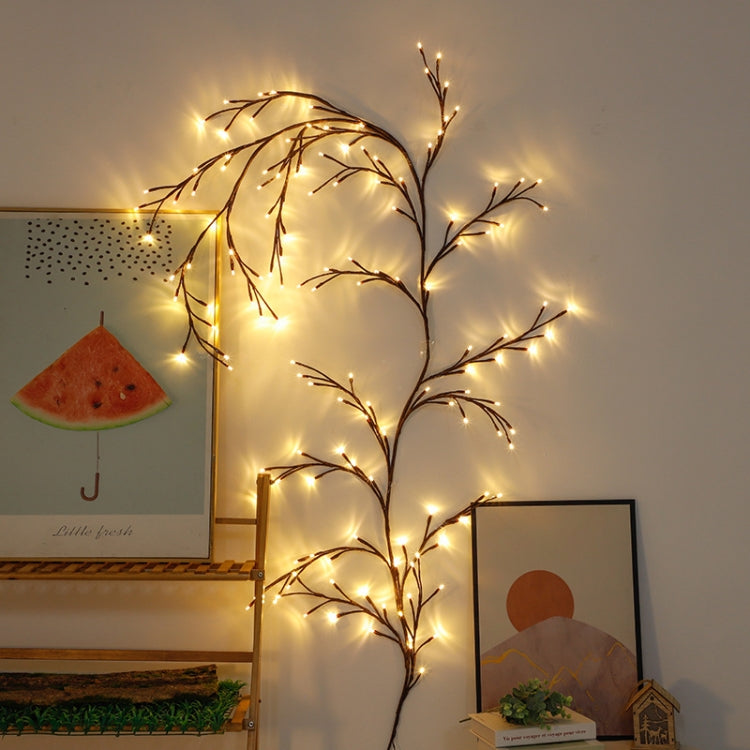 2.3m 144 LEDs Branch Rattan String Lights Wedding Home Decor Garland Lamps, Style: USB Always-on(Warm White)