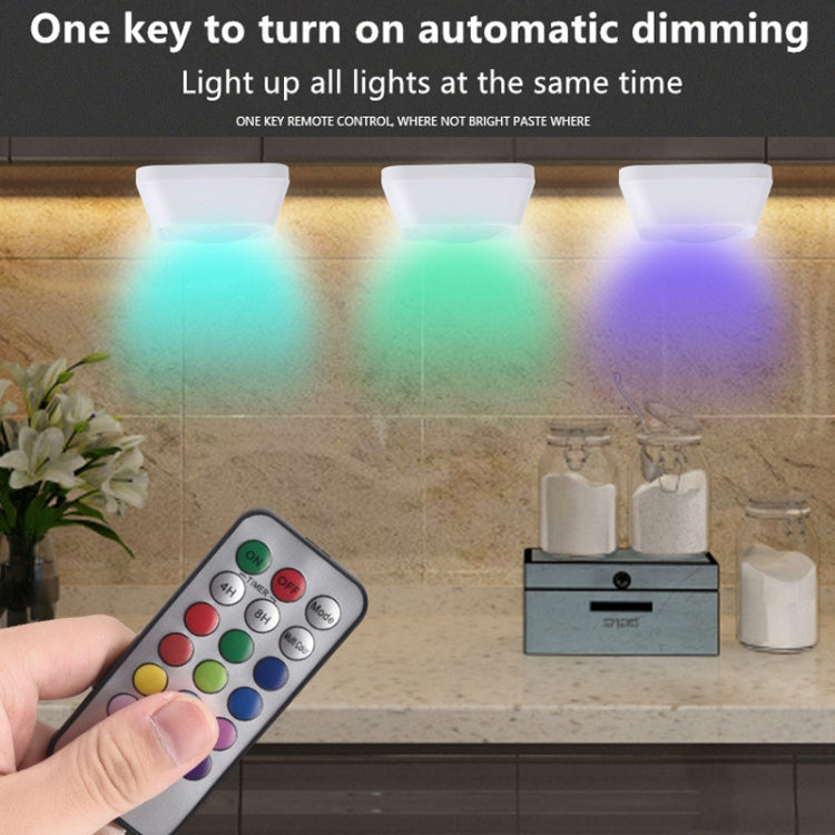 Remote Control Night Light LED Bedside Cabinet RGB Colorful Pat Light(2 Remote Controls + 6 Lights)