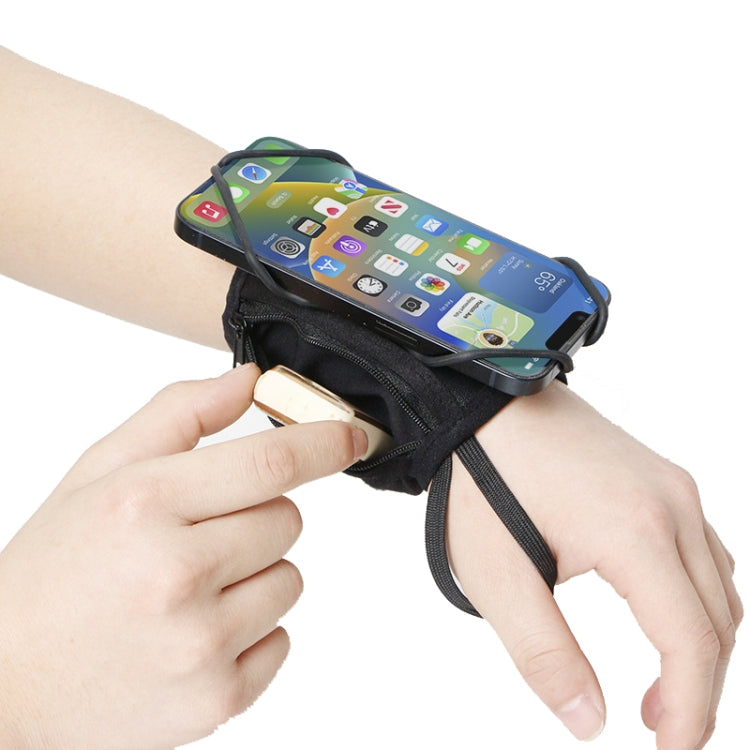 Rotating Wrist Phone Strap Coin Purse Touchable Phone Wristband Can Hold Cards, Change and Keys(Black) - Other by PMC Jewellery | Online Shopping South Africa | PMC Jewellery | Buy Now Pay Later Mobicred