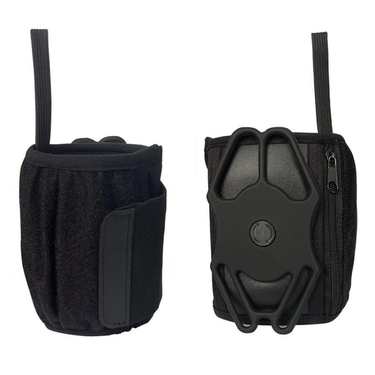 Rotating Wrist Phone Strap Coin Purse Touchable Phone Wristband Can Hold Cards, Change and Keys(Black) - Other by PMC Jewellery | Online Shopping South Africa | PMC Jewellery | Buy Now Pay Later Mobicred