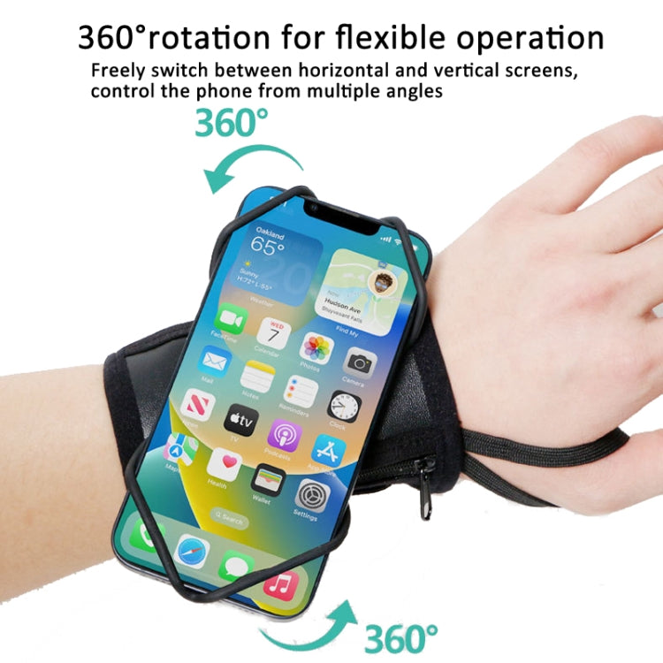 Rotating Wrist Phone Strap Coin Purse Touchable Phone Wristband Can Hold Cards, Change and Keys(Black) - Other by PMC Jewellery | Online Shopping South Africa | PMC Jewellery | Buy Now Pay Later Mobicred